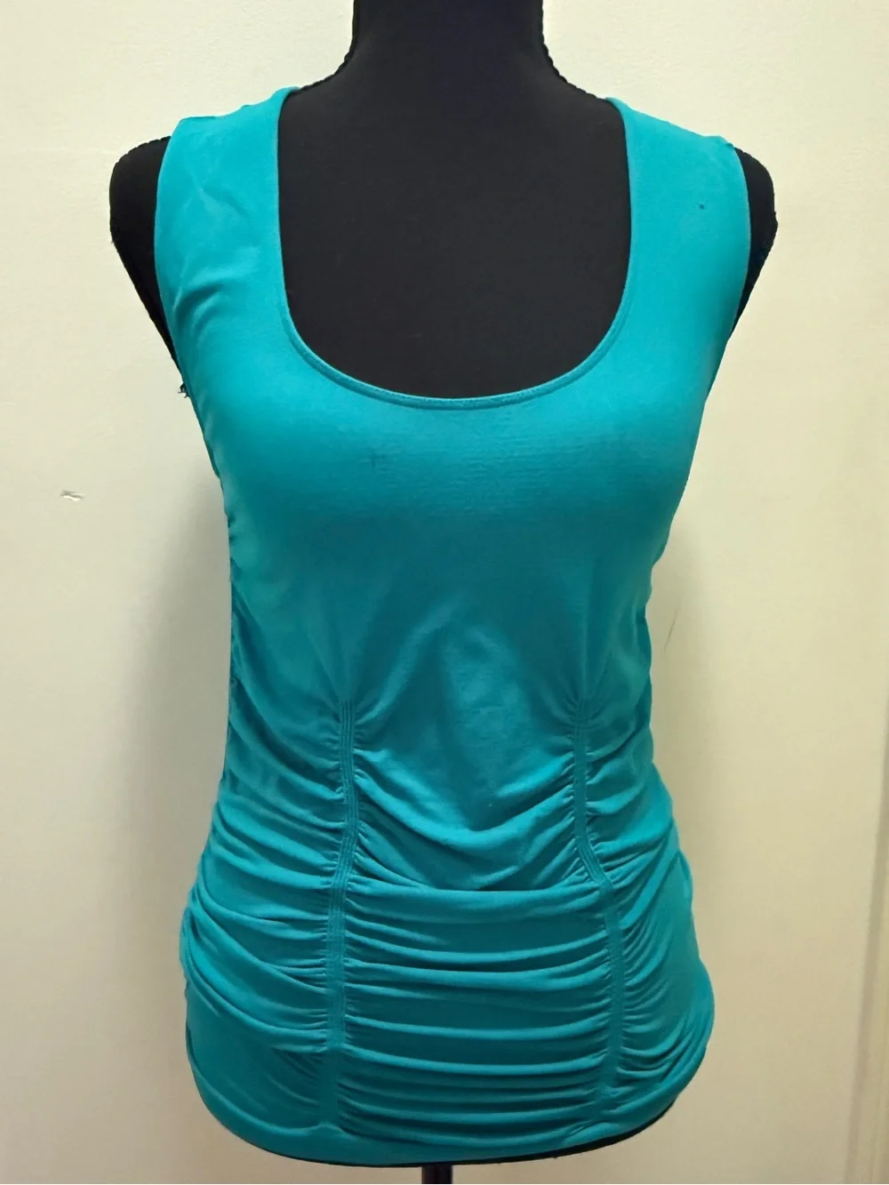Last Tango Turquoise Ruched Scoop Tank-Size M/L - Picture 3 of 8
